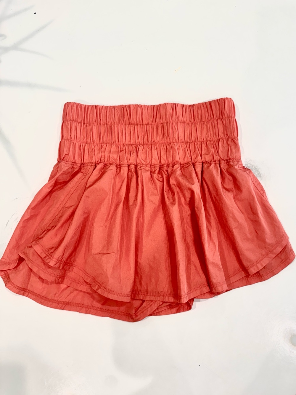 Free People Coral Smocked-Waist Skort small